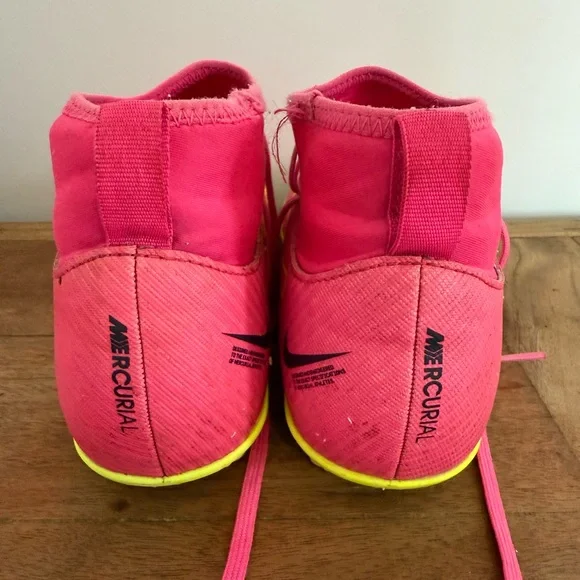 Nike Mercurial pink yellow youth soccer cleats size 6 - Picture 3 of 6